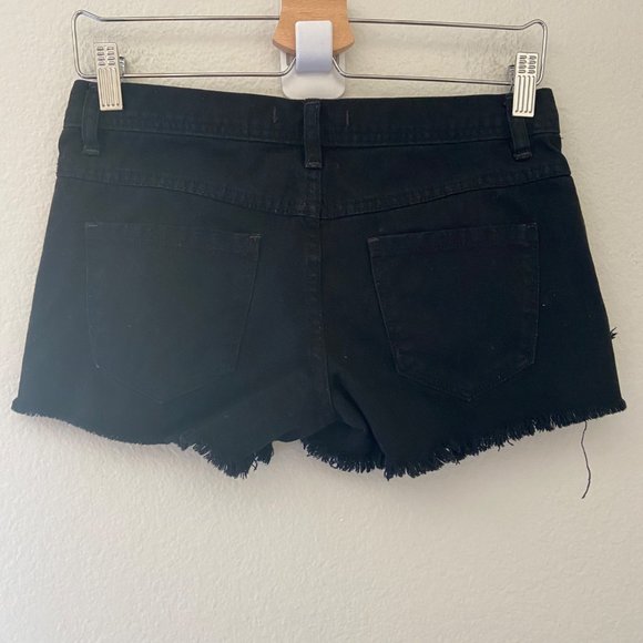 Free People Women's Black Denim Shorts Sz 24 - Picture 2 of 6